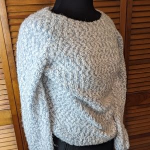 Buffalo David Bitton Ladies Fuzzy Blue Sweater Womens Size Med Polyester Blend